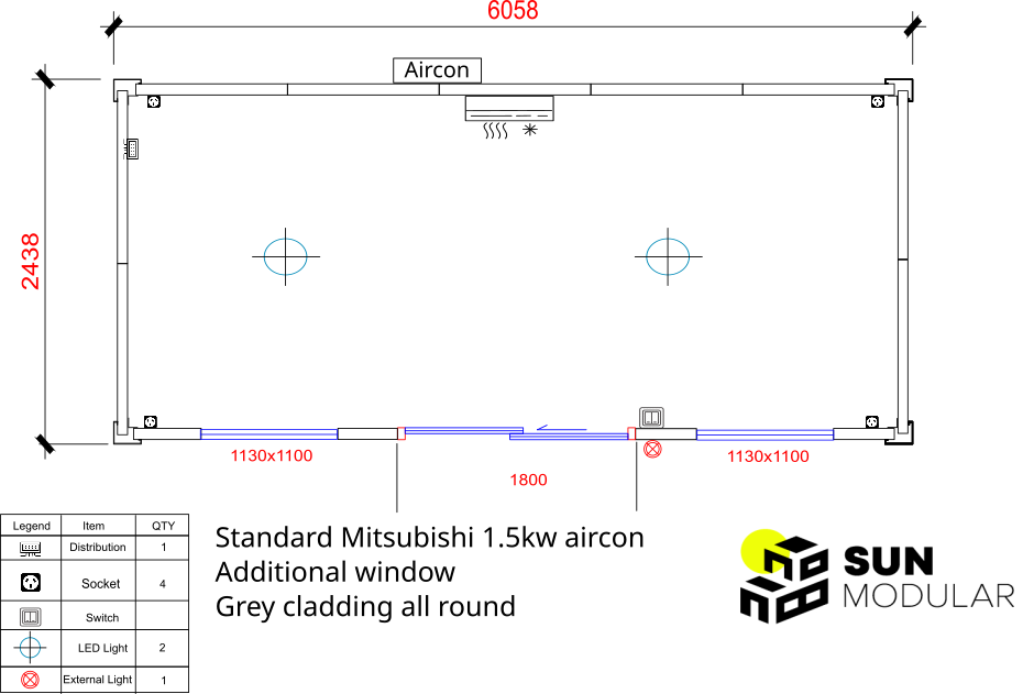 customer plan for typical layout of modular unit
