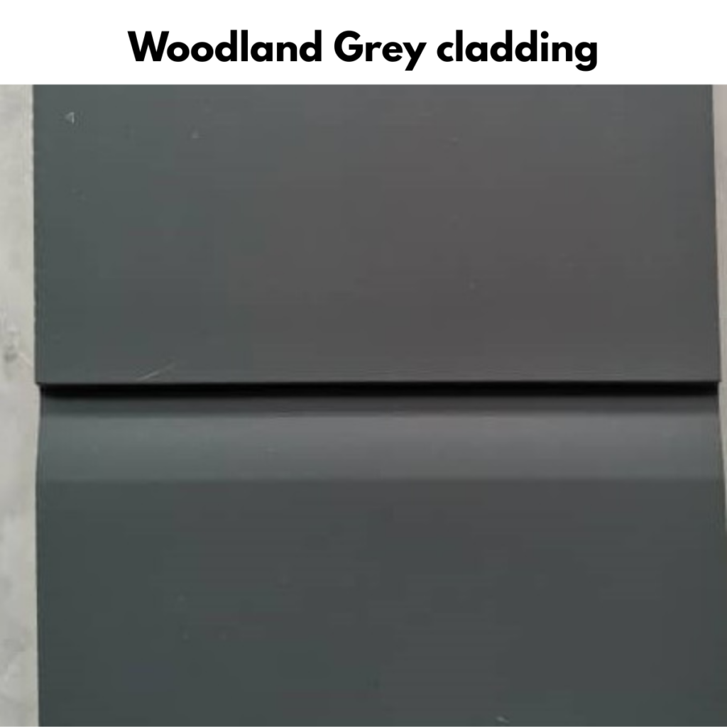 Steel insulated cladding example. Woodland grey