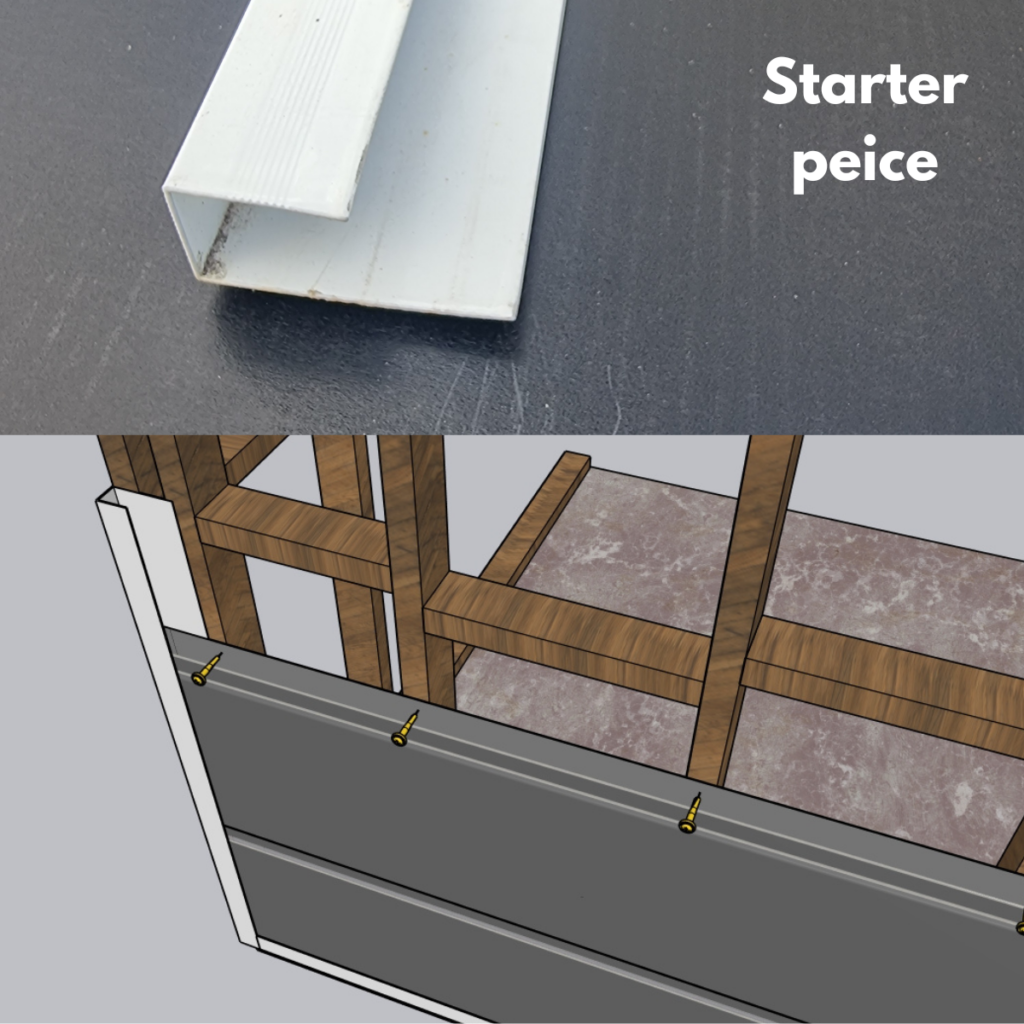 Starter time for wall cladding