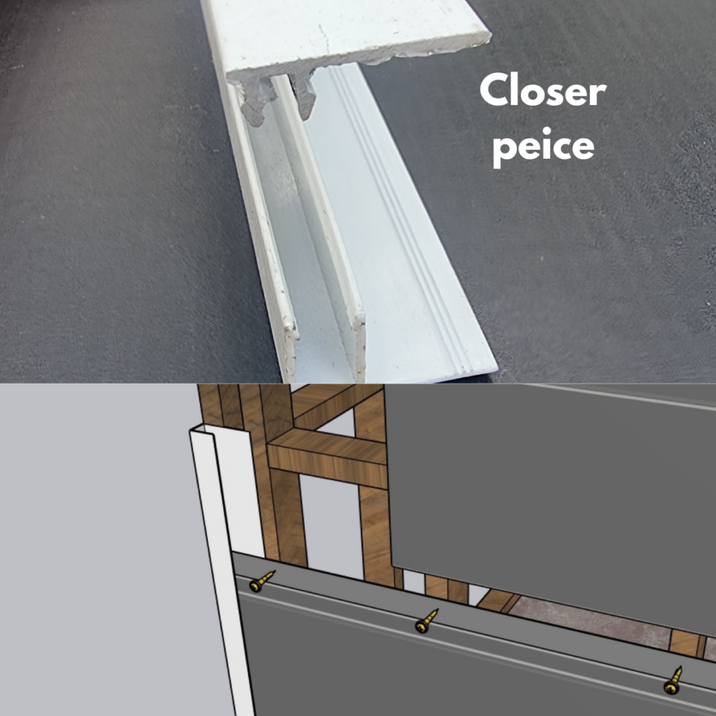 Wall cladding closing piece