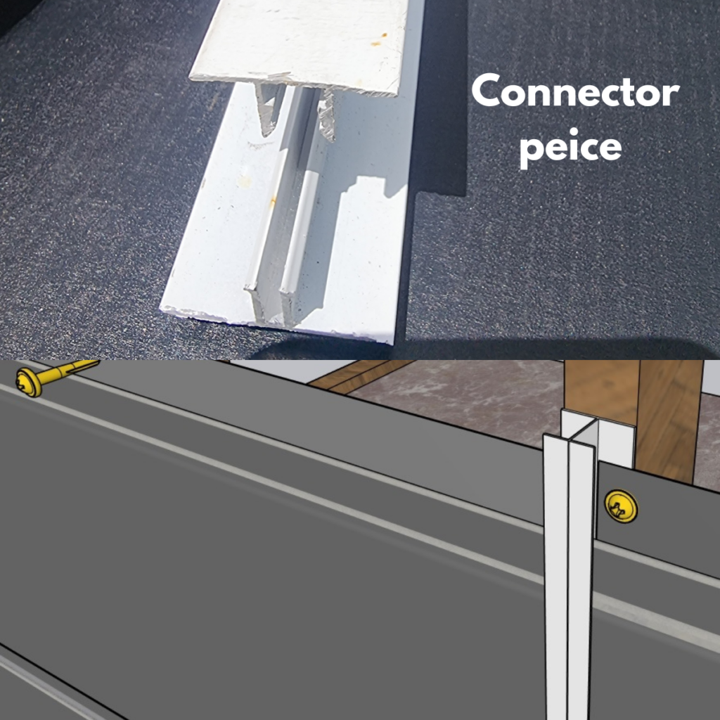 Connector pice for wall cladding